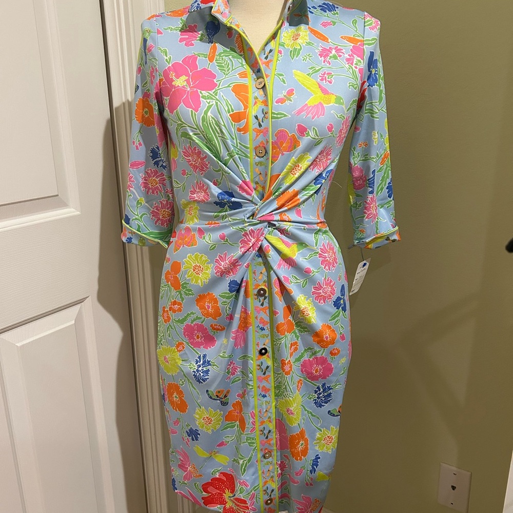 Gretchen Scott Designs Colorful Floral Midi Dress